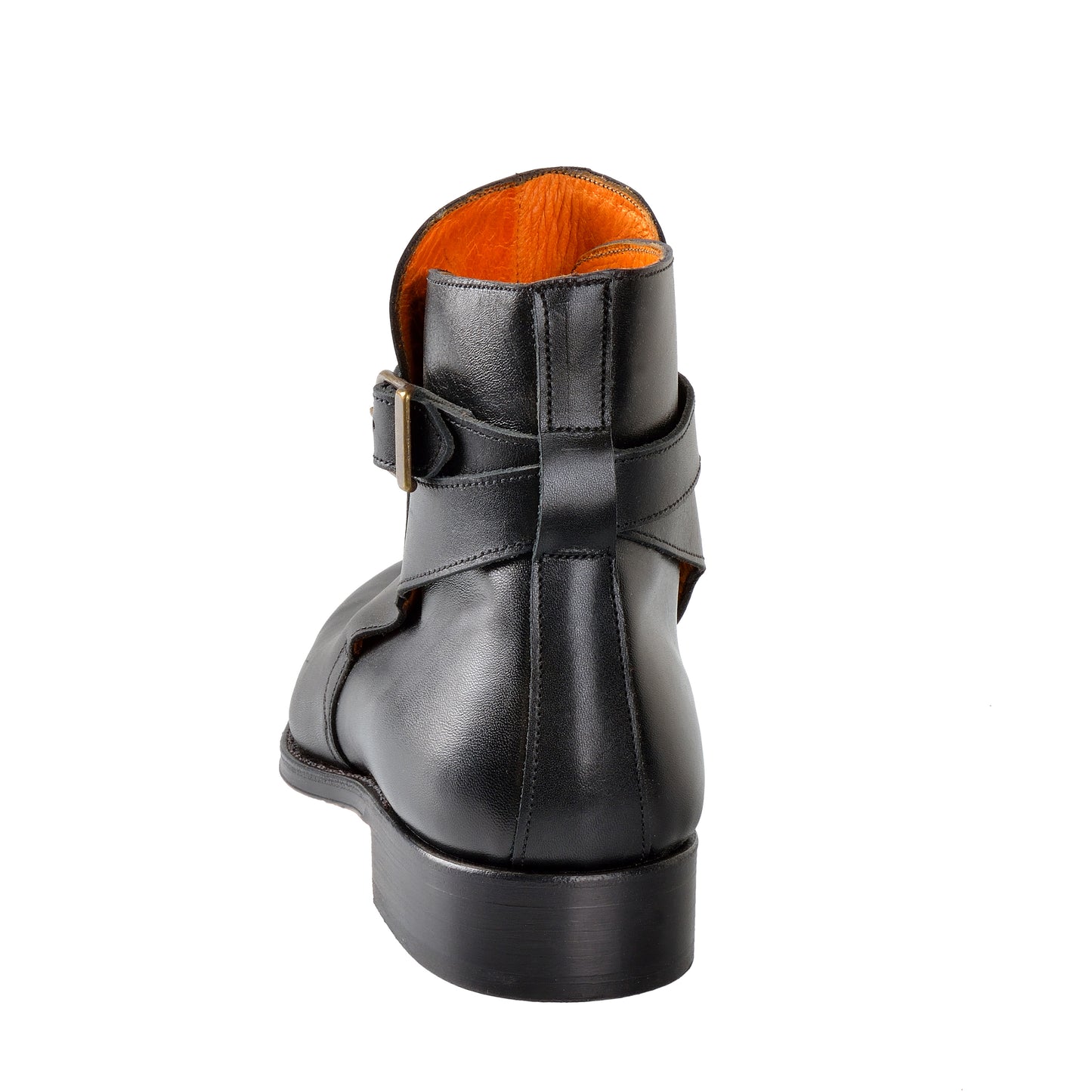 Schwarze Stiefel mit Kreuzriemen